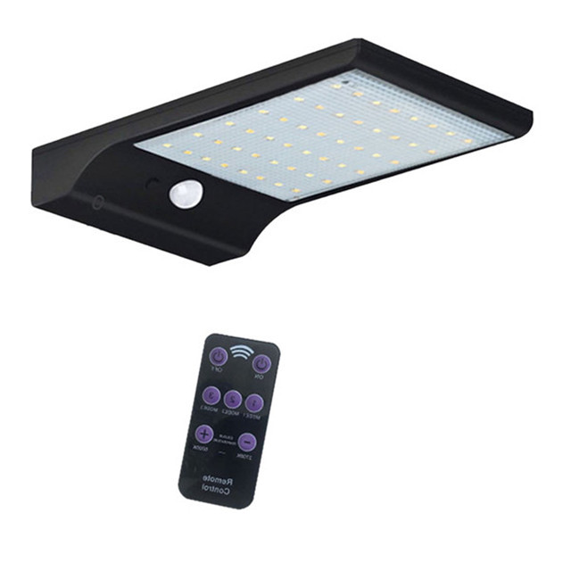 2018 New Launched 48 LED Outdoor Wall Solar Motion Sensor Lights with Remote Controller