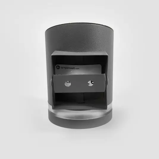 Modern Aluminum Black Round Cylinder Slope Outdoor Fixed Down Wall LED Solar Lamp